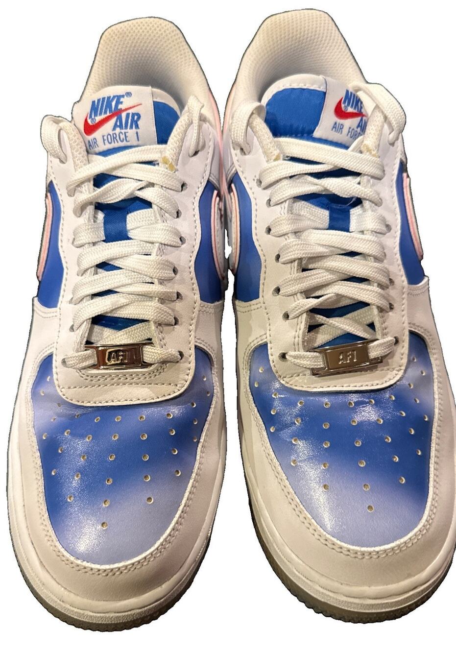 Nike Air Force 1 New Jersey Nets Hardwood Classics M/7.5 W/9 White/Pacific Blue